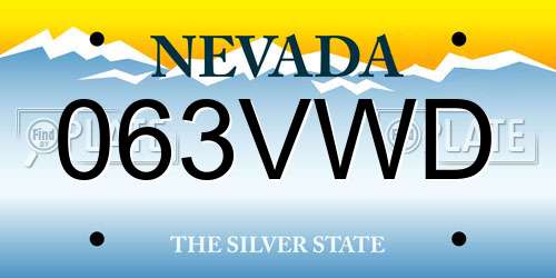 063VWD Nevada License Plate