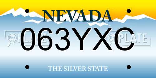 063YXC Nevada License Plate