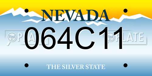 064C11 Nevada License Plate