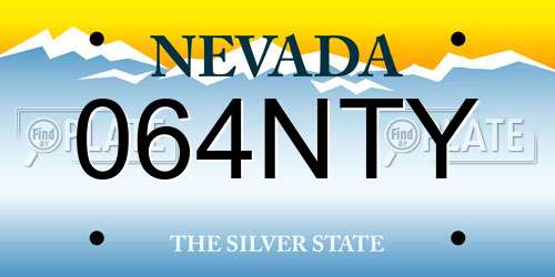 064NTY Nevada License Plate