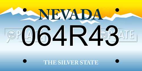 064R43 Nevada License Plate