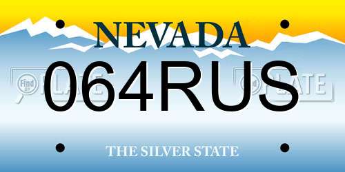 064RUS Nevada License Plate