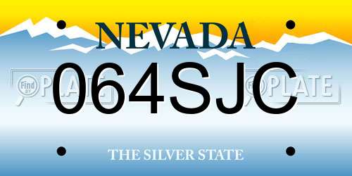 064SJC Nevada License Plate