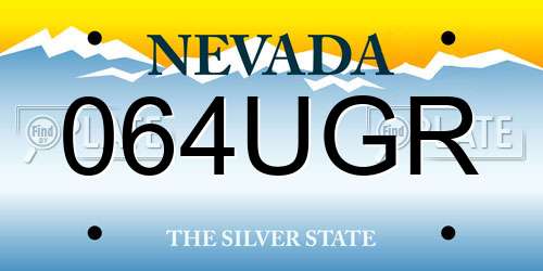 064UGR Nevada License Plate