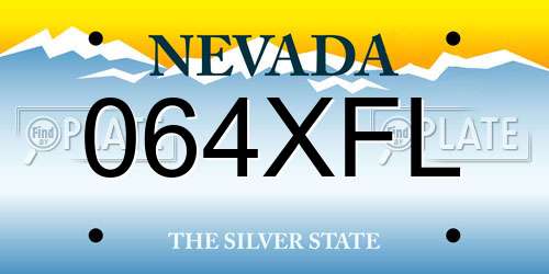064XFL Nevada License Plate
