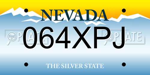 064XPJ Nevada License Plate