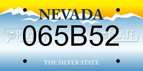 065B52 Nevada License Plate