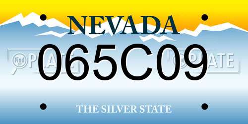 065C09 Nevada License Plate