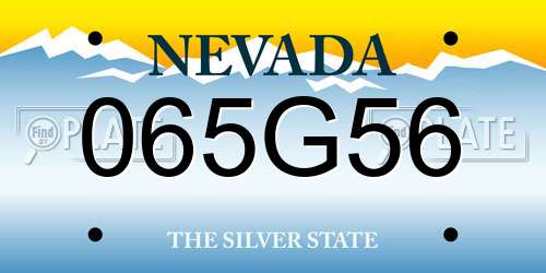 065G56 Nevada License Plate