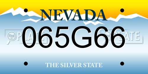 065G66 Nevada License Plate