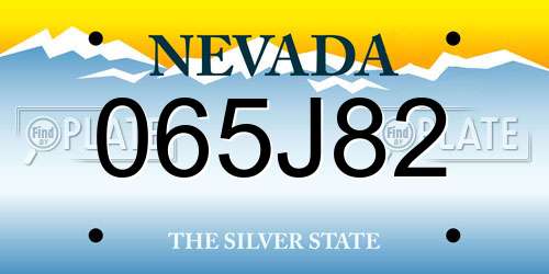 065J82 Nevada License Plate