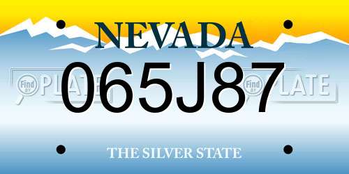 065J87 Nevada License Plate