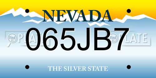 065JB7 Nevada License Plate