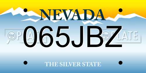 065JBZ Nevada License Plate