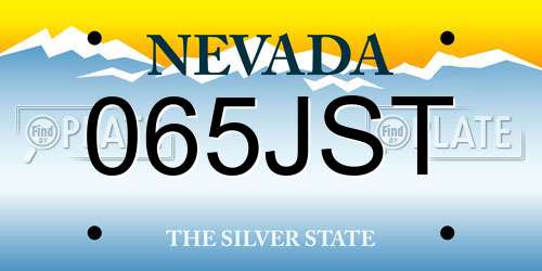 065JST Nevada License Plate