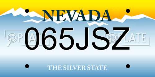 065JSZ Nevada License Plate