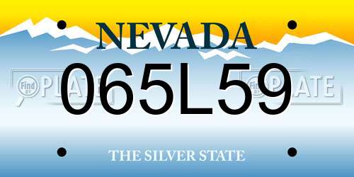 065L59 Nevada License Plate