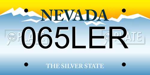 065LER Nevada License Plate