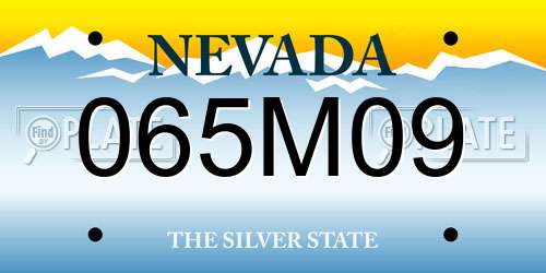 065M09 Nevada License Plate