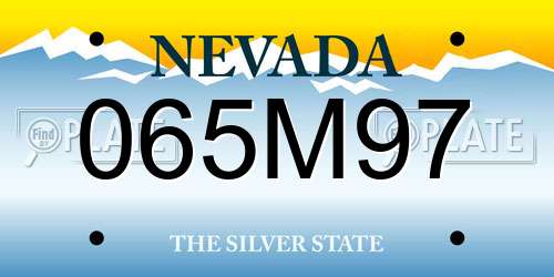 065M97 Nevada License Plate