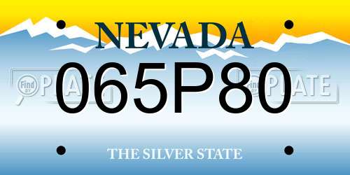 065P80 Nevada License Plate