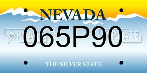 065P90 Nevada License Plate