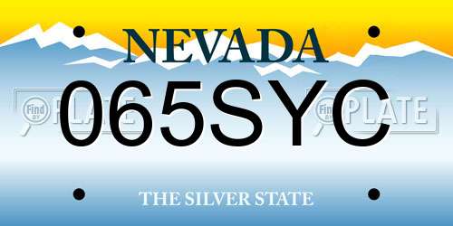 065SYC Nevada License Plate