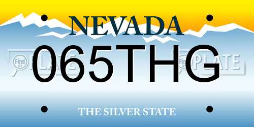 065THG Nevada License Plate