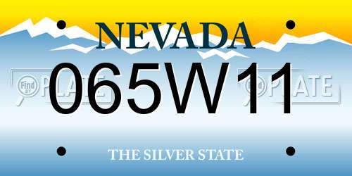 065W11 Nevada License Plate
