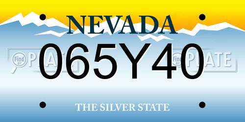 065Y40 Nevada License Plate