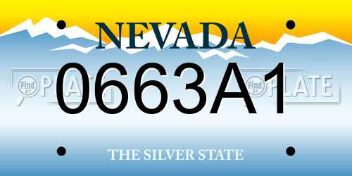 0663A1 Nevada License Plate