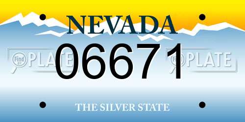 06671 Nevada License Plate