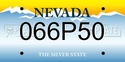 066P50 Nevada License Plate