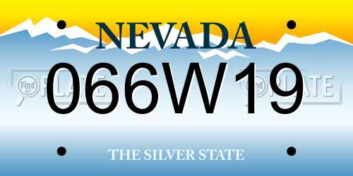 066W19 Nevada License Plate