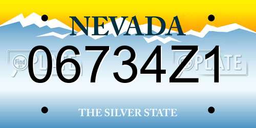06734Z1 Nevada License Plate