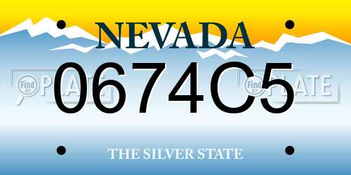 0674C5 Nevada License Plate