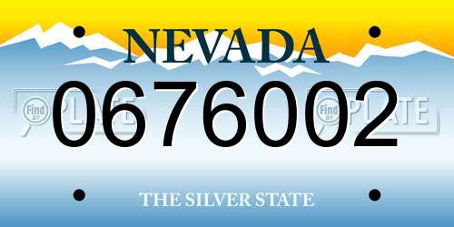 0676002 Nevada License Plate