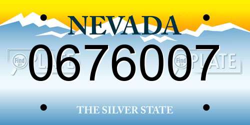 0676007 Nevada License Plate