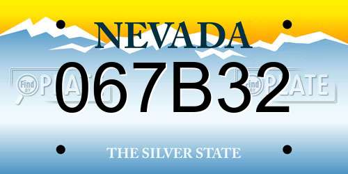 067B32 Nevada License Plate