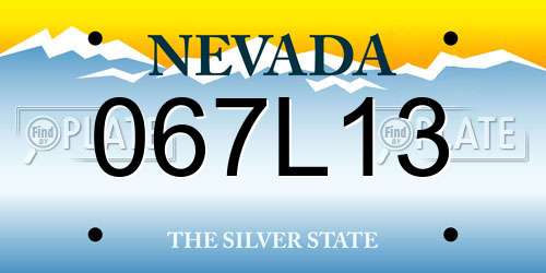 067L13 Nevada License Plate