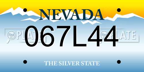 067L44 Nevada License Plate