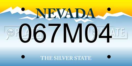 067M04 Nevada License Plate