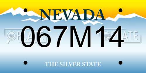067M14 Nevada License Plate