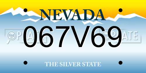 067V69 Nevada License Plate