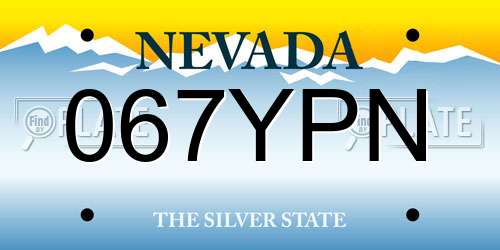 067YPN Nevada License Plate