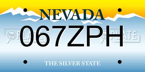 067ZPH Nevada License Plate