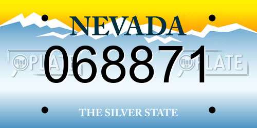 068871 Nevada License Plate