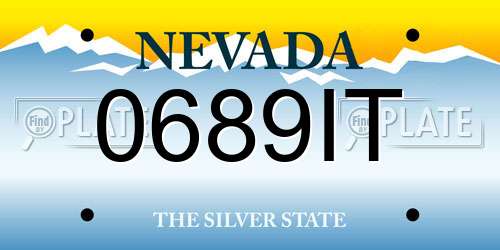 0689IT Nevada License Plate