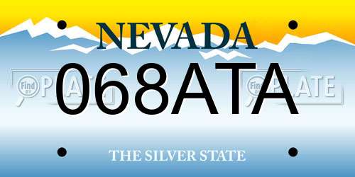 068ATA Nevada License Plate