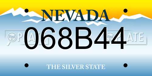 068B44 Nevada License Plate